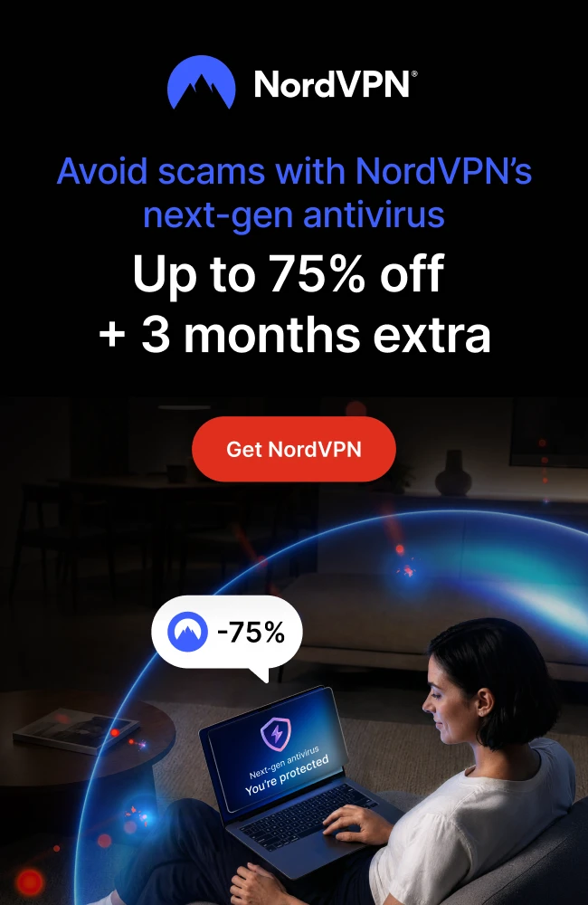 NordVPN next-gen antivirus — up to 75% off plus 3 months extra