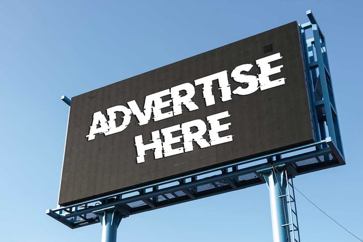 Billboard against a blue sky reading Advertise here