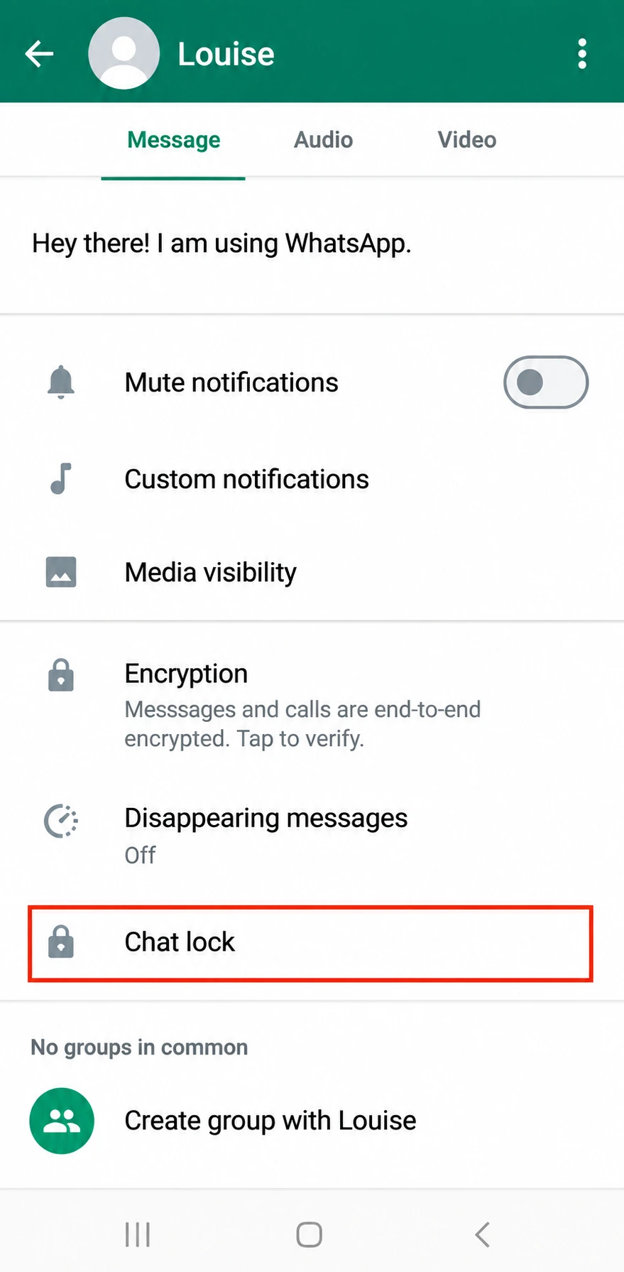 WhatsApp Chat Lock folder hidden behind a secret code search bar