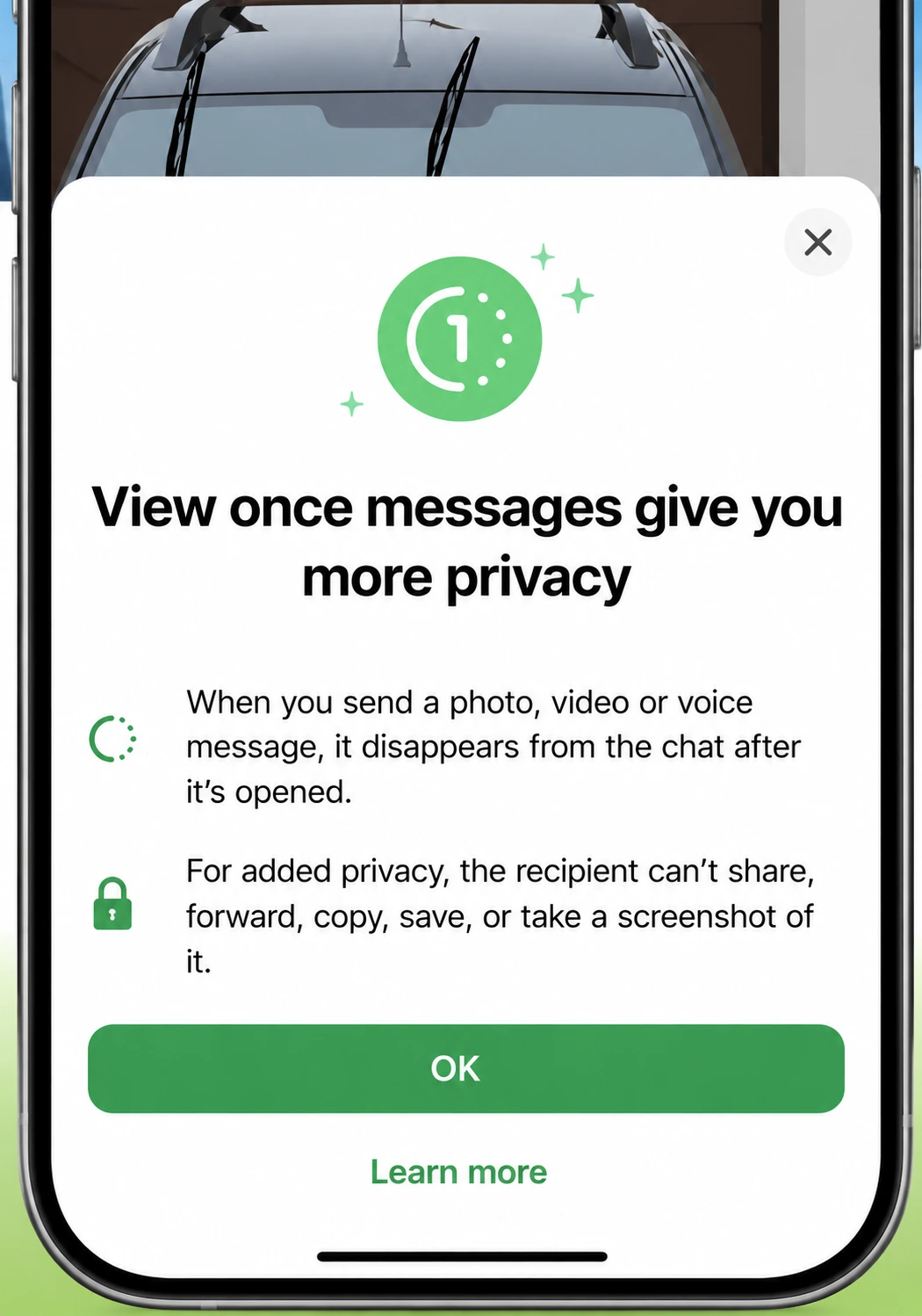 WhatsApp disappearing messages timer set to 24 hours