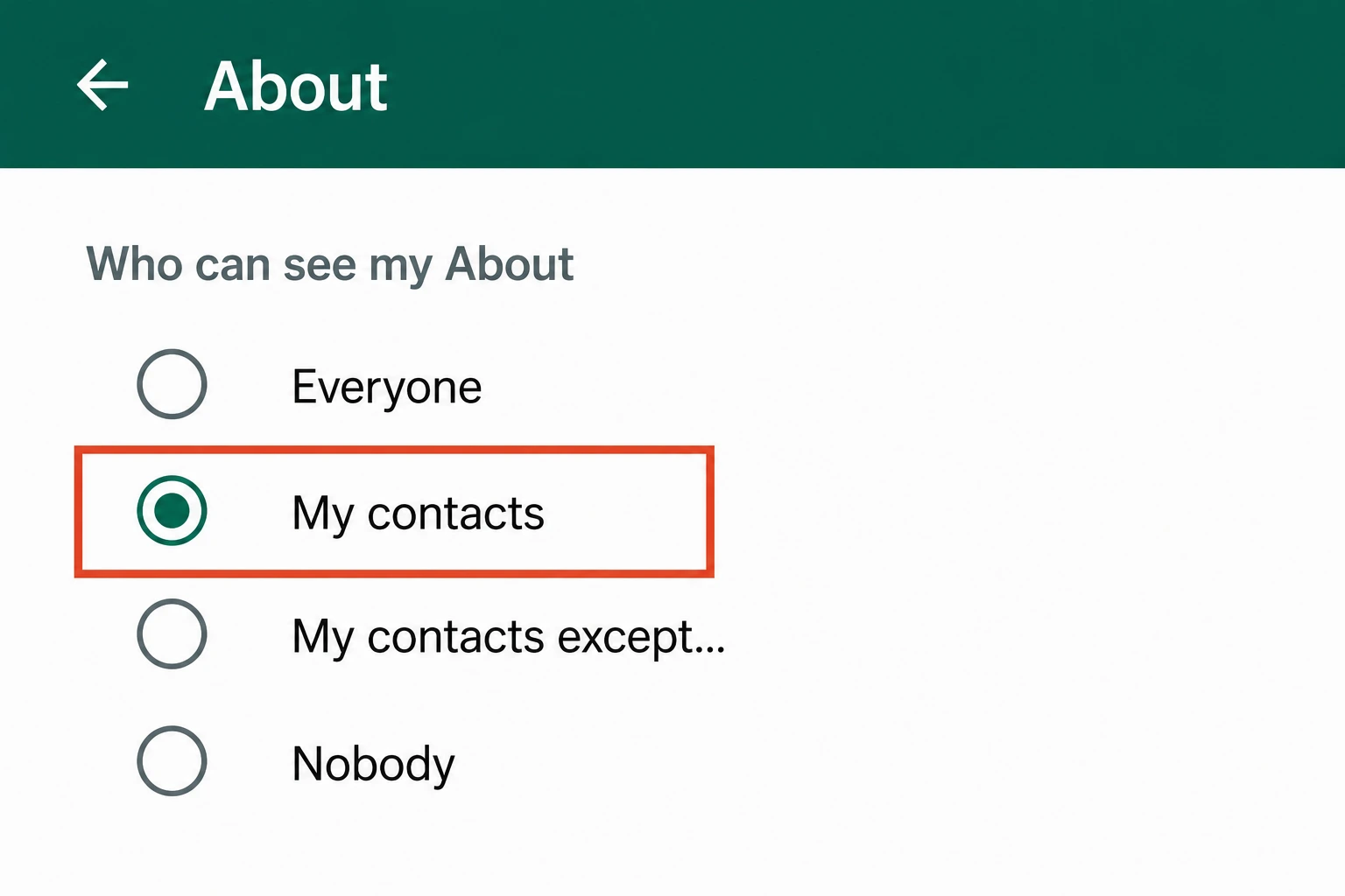 WhatsApp settings limiting who can add the user to groups